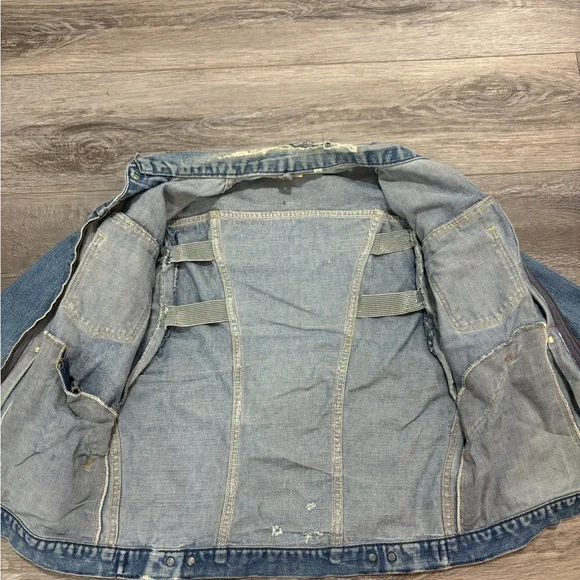 WRANGLER Blue Bell 1950s 8MZ Denim Zip-Up Vintage Blue Jacket Size 42